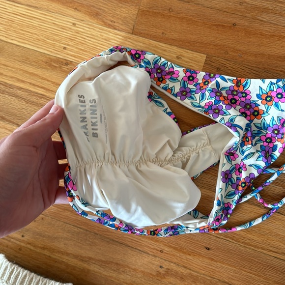 Frankie’s Bikinis - Floral London Bandeau Top and Ruched Bikini Bottom - Picture 5 of 10